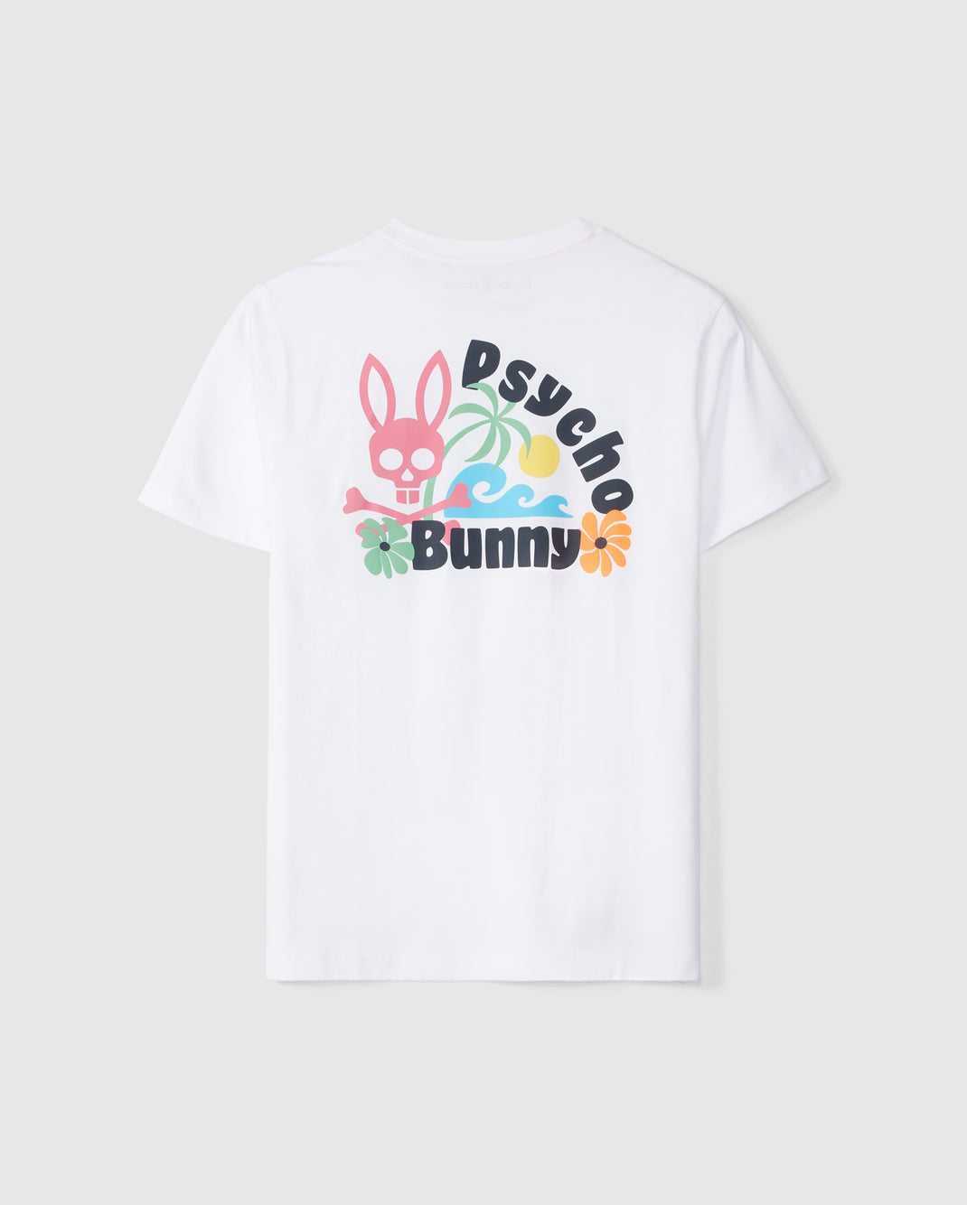 T Shirt Graphique Psycho Bunny Mentz Graphic Tee Blanche Homme | UHU-04248258